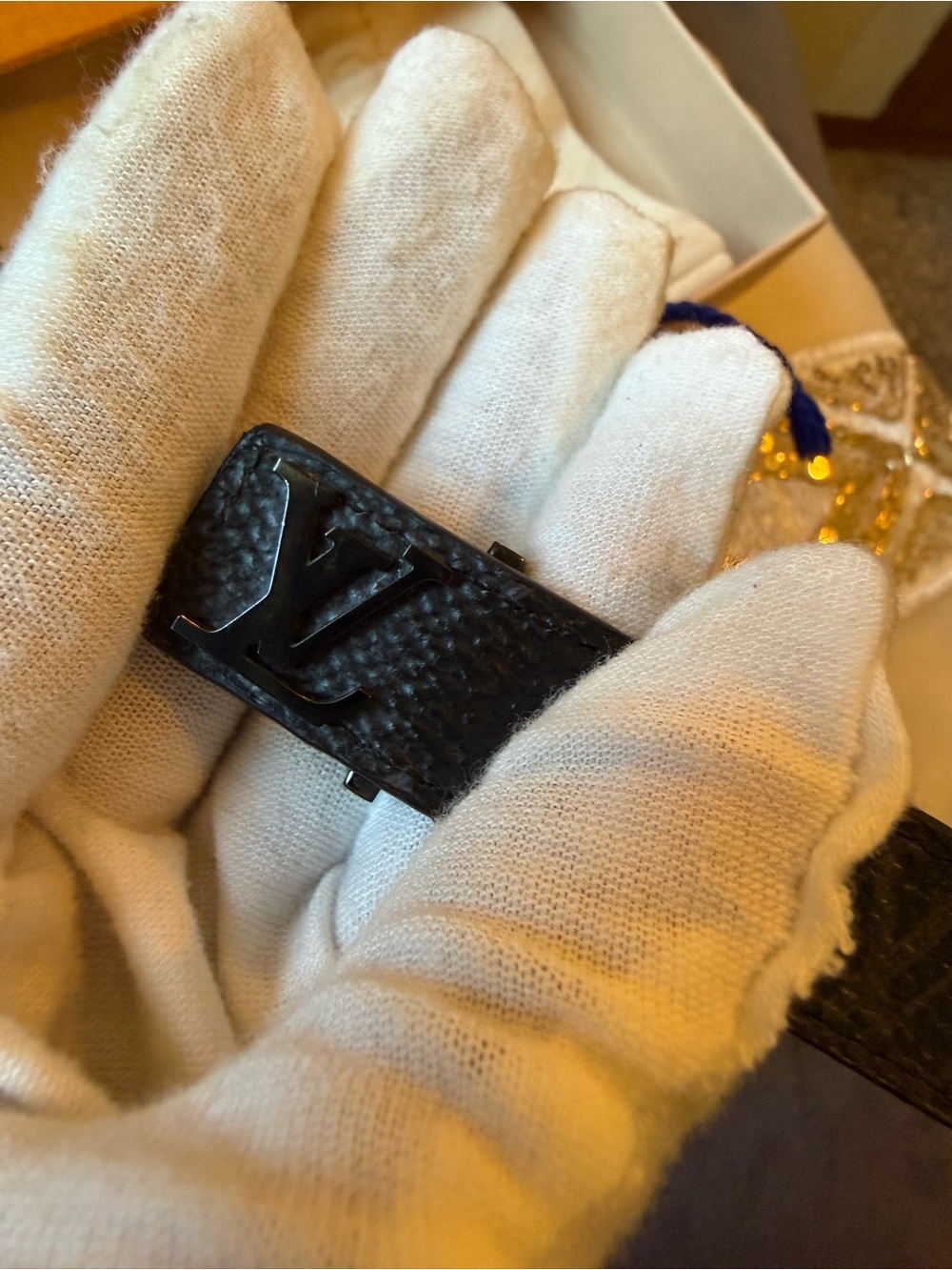 Louis Vuitton Black Leather Monogram Cuff Bracelet full inclusion - Picture 16 of 17